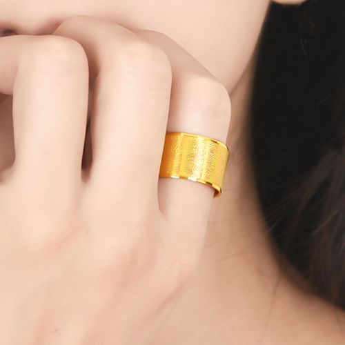 宝创黄金戒指男女999足金素圈扳指光面拉丝大气新款指环情侣送男友