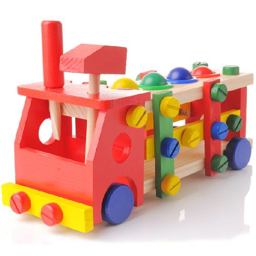 儿童早教益智拆装敲球车工具螺母螺丝组合玩具幼儿园区域玩具组装