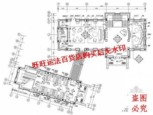 级旅游度假区休闲会所装修施工cad图纸室内设计装修dwg图