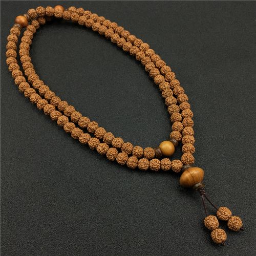 金刚菩提 108颗小金刚项链挂件5瓣爆肉装饰佛珠配饰尼泊尔原籽男 简约