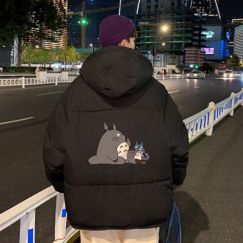 培蒙(peimeng)潮牌连帽面包服男冬季外套加厚棉衣卡通棉服bf原宿港风