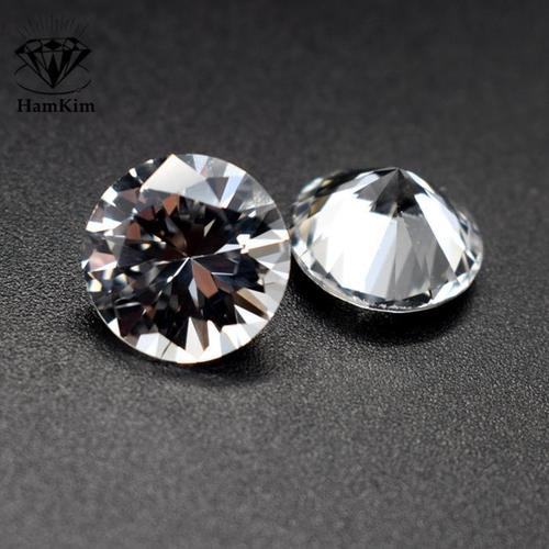 白色宝石圆形圆钻裸石白刚玉耐高温耳钉吊坠戒指未镶嵌裸钻过钻笔