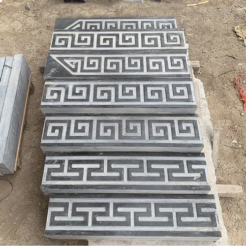 石雕青石万字纹 园林中式仿古回文线 庭院浮雕影壁墙汉文边踢脚线