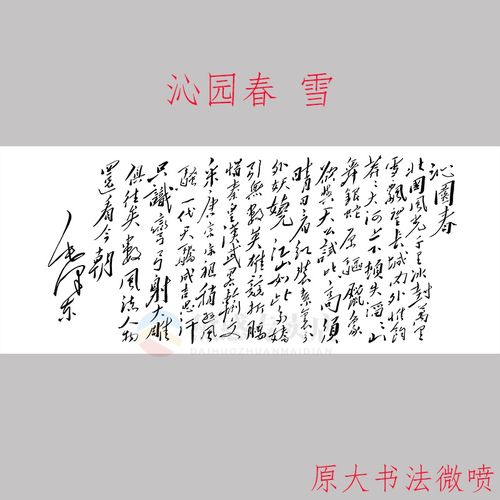 沁园春雪字画 总经理办公室挂画沙发背后装饰画 沁园春 雪 书法字画