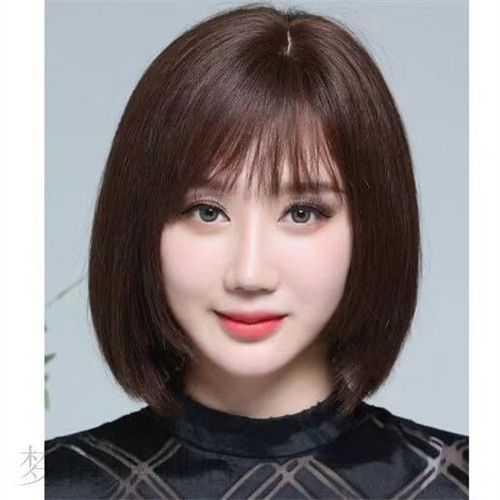假发女短直发自然波波头修脸中老年妈妈假发套女全头逼真头发50岁