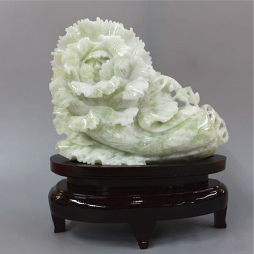正品辽宁岫玉摆件天然玉石白菜家居客厅招财玉器玉雕玄关白玉大白