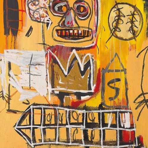 公寓客厅单幅装饰画巴斯奎特手绘油画网红工业风抽象涂鸦挂画版画