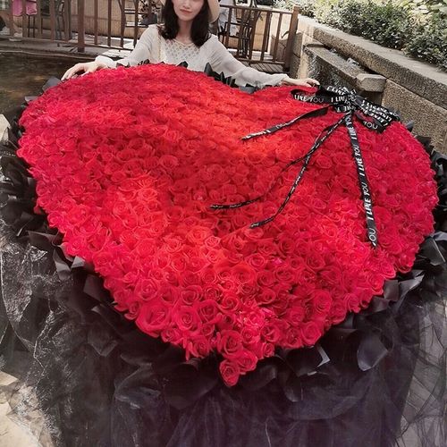 红玫瑰花束重庆鲜花速递成都长沙同城生日配送花店888 1314朵【浪漫