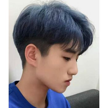 湖泊蓝白金色潮色男士专用2021流行色染发剂自己染发膏 雾霾蓝(头发