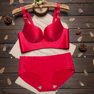 官方黛安芬文胸官网本命年无痕大红色性感内衣女套装