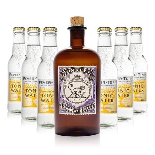 包邮 猴王47金酒 6瓶芬味树汤力水 monkey 47 500ml 德国洋酒正品