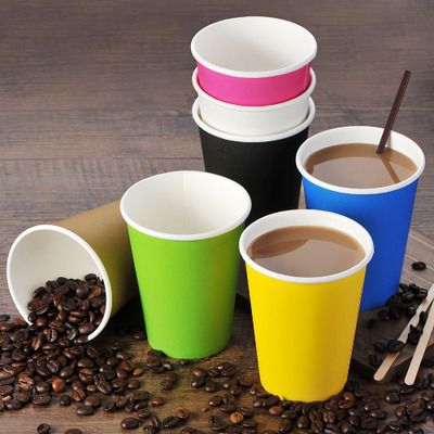 奇典 一次性纯色纸杯加厚咖啡杯彩色奶茶果汁杯饮料试饮杯手工杯