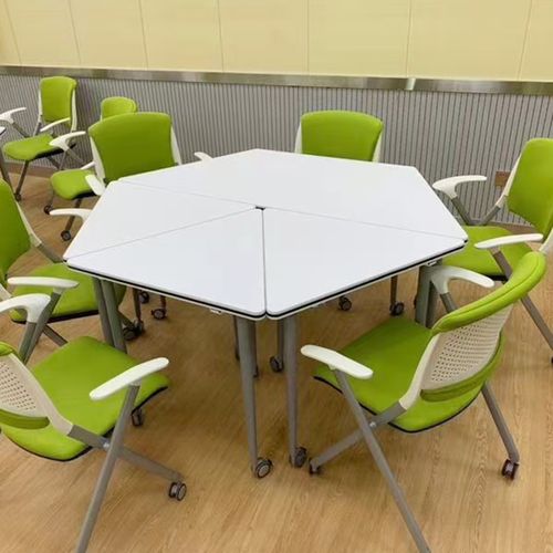 梯形会议桌简约六边形桌三角桌拼桌学校教室课桌椅教育机构培训桌