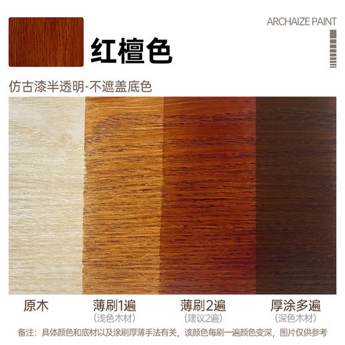 漆木漆翻新改色实木自刷涂料木质家具木门木纹漆 红檀(半亚光-室内)