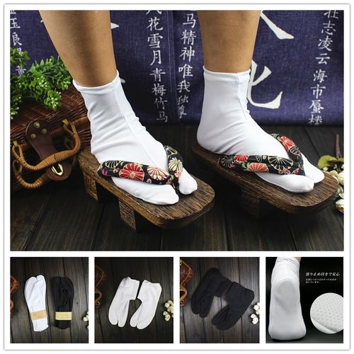 袜子铺子日本日系传统男女黑白足袋二趾袜木屐夹板人字拖cos袜子