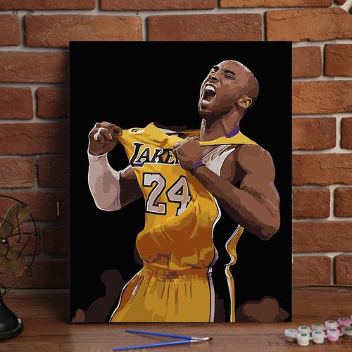 数字油画diy油彩画手绘nba人物填充画科比纪念品减压