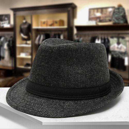 帽子男上海滩男士礼帽潮黑色毛呢帽百搭复古爵士帽中老年演出帽男
