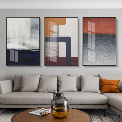 现代简约客厅装饰画北欧风格壁画沙发背景墙抽象艺术挂画竖版墙画