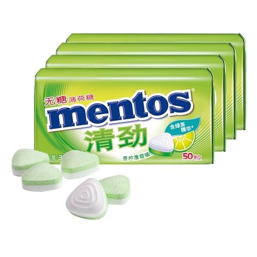 曼妥思清劲无糖薄荷糖铁盒强劲清新口气接吻压片清凉糖果零食35g/盒