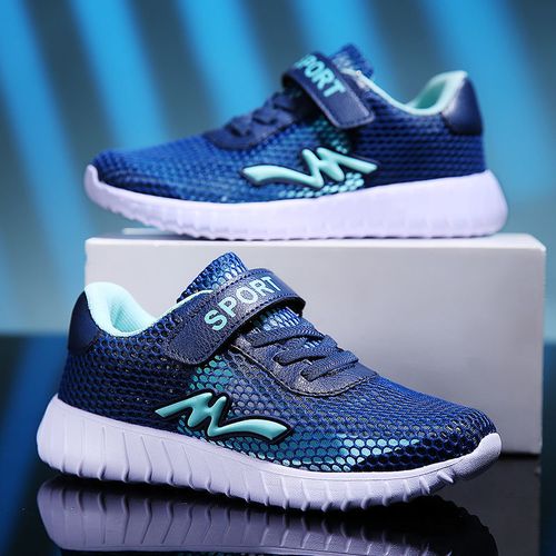 童鞋男童运动鞋春秋新款韩版皮面防水中大童休闲男童鞋子 深蓝色2188