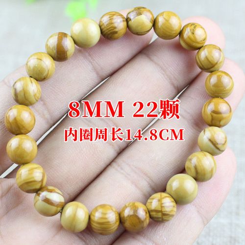 木化石手串圆珠玉石饰品木纹石男女情侣手链地摊直播