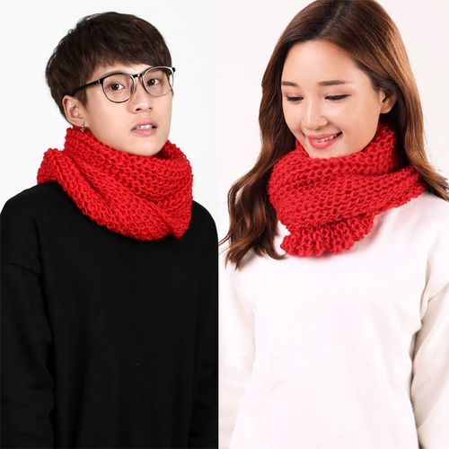 脖套女韩版学生秋冬护颈保暖套头围脖针织毛线纯色百搭情侣围巾男