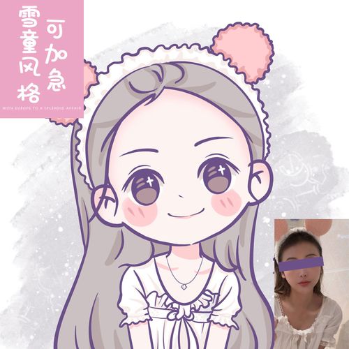 小清新手绘头像定制q版卡通头像全家福