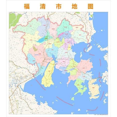 福清市行政区划地图2021高清定制城市交通卫星影像办公会议室挂图