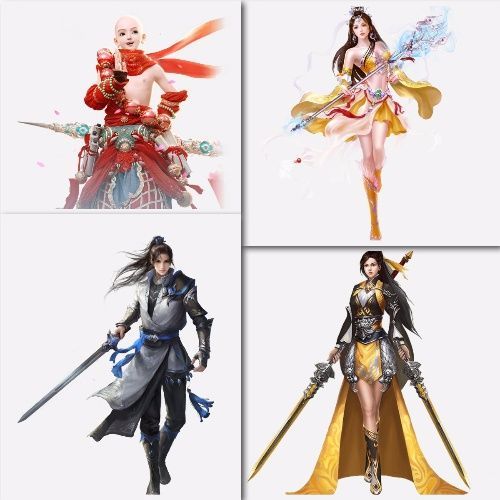 游戏玄幻古装武侠仙侠小说角色,cg原画参考人物溶图png免扣素材