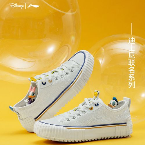 李宁帆布鞋女2022新款休闲鞋女鞋潮流低帮纯白春秋国潮运动鞋女鞋