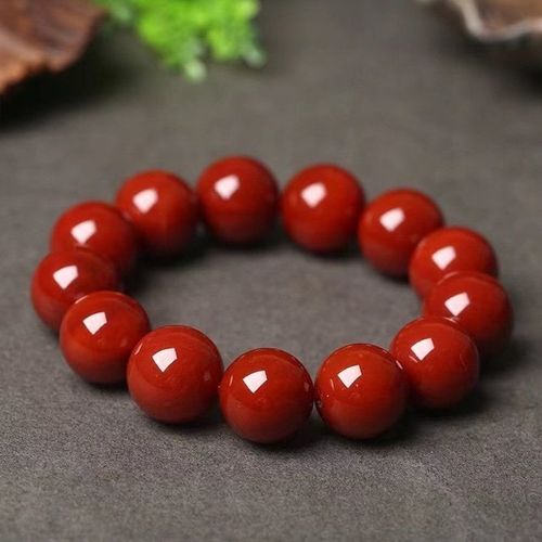 原矿保真九口料满肉南红玛瑙单圈圆珠子手串天然正品气质款圆珠