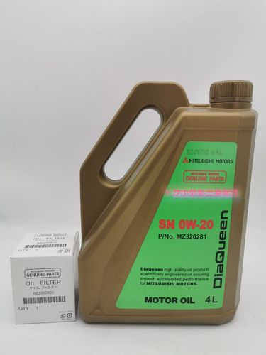 三菱新一代全合成女王sn 0w-20发动机润滑油机油4升 日本原装机滤
