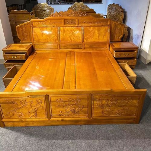 红木仿古家具金丝楠木大叶楠1.8米大床 家居 有两款 不包邮