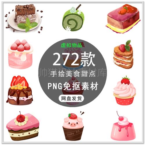 手绘生日蛋糕美味甜点甜品巧克力甜品甜点海报插画png