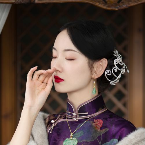 金魄翠玉丨2021冬季新款丨银镀金琉璃耳环坠宫廷复古旗袍搭配首饰