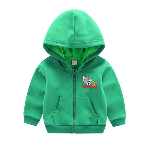 猫和老鼠拉链童装春秋款中小男童薄绒上衣衫连帽外套儿童加绒衣服