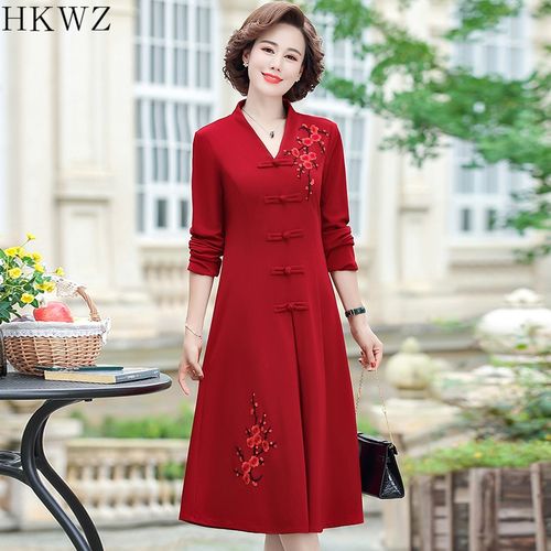 装新款婚宴母亲装连衣裙本命年女衣服儿子结婚女儿出嫁妈妈穿的高贵