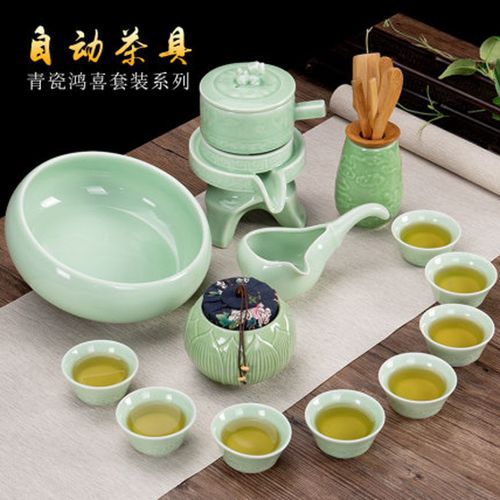 青瓷功夫茶具套装家用整套泡茶神器高档陶瓷半全自动懒人茶具茶杯
