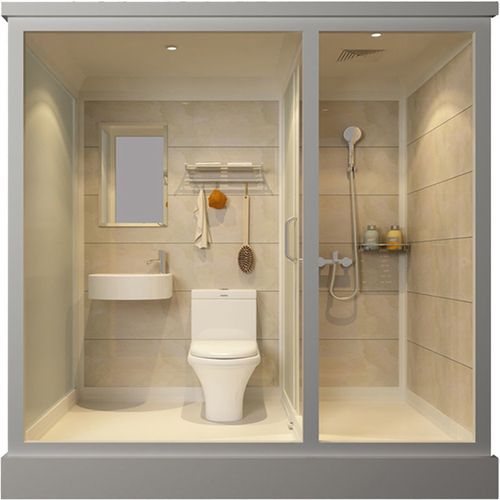 整体淋浴房 一体式卫生间 干湿分离浴室马桶款洗澡房蹲坑厕所家用
