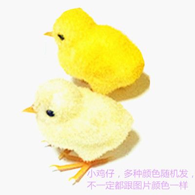 可爱的仿真小鸡仔母鸡公鸡小动物装饰品摆件泡沫植绒萌萌哒 小鸡仔1只