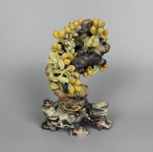 果实累累樱桃封门三彩精美天然青田石雕摆件手工非遗艺术厂家直销