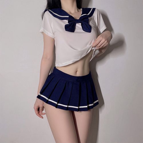 可爱日系性感泳衣女夏甜美分体水手服jk夏学生制服海边显瘦比基尼