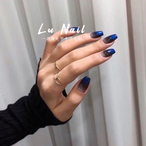 一只鹿/假指甲穿戴甲片 ins欧美秋冬渐变个性美甲成品可穿戴拆卸