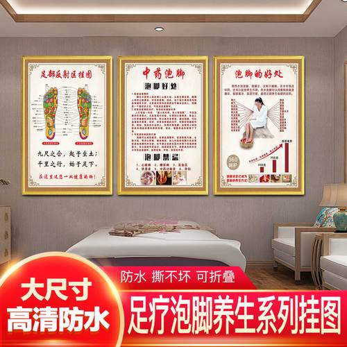 足疗店海报中医理疗养生挂图足疗养生馆海报广告宣传画背景墙壁画