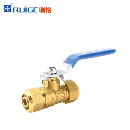 瑞格 卡套式等径球阀 黄铜内牙球阀铝塑太阳能铝塑管卡套球阀1216