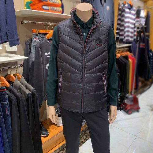 比音勒芬男装正品秋冬20新款立领休闲羽绒马甲背心专柜白鸭绒