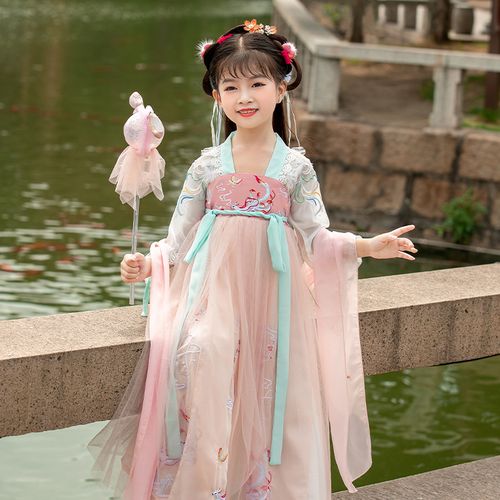 汉服女童秋季小女孩古风唐装连衣裙古装中国风公主裙