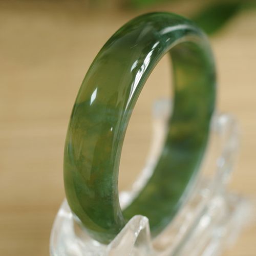 a货天然绿色岫玉玉镯手镯岫玉镯子冰种绿色荧光手镯包邮女饰品