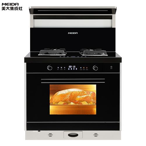 美大 (meida)集成灶 6602zk蒸箱烤箱款钢化玻璃台面侧吸下排抽油烟机