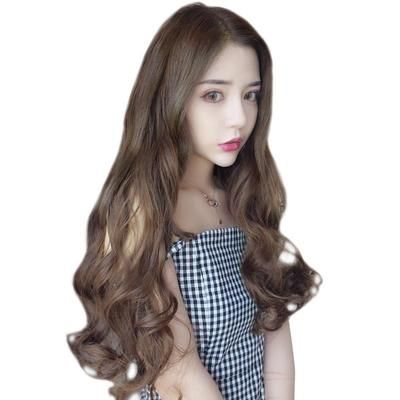 夹片新款模特头披o肩发女士假发女蛋卷披肩潮流颜色头发半截中长